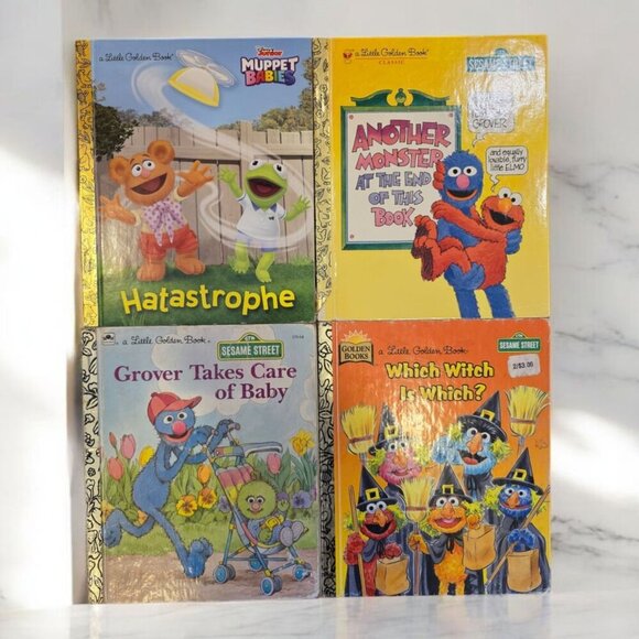 Little Golden Books Lot of 4 Sesame Street Muppet Babies 1 First Edition Vintage - Picture 1 of 10